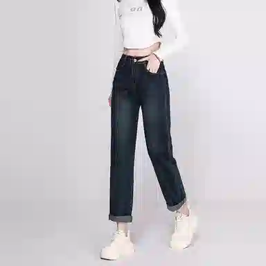 淑好百 宽松显瘦舒适牛仔裤 女款