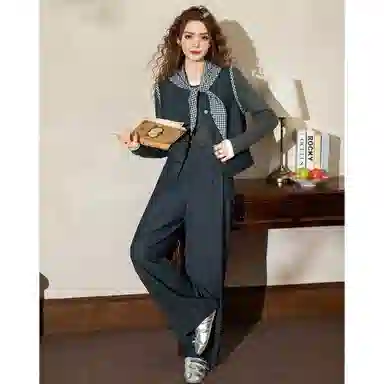 法文箱子 复古高级感牛仔休闲套装 女款