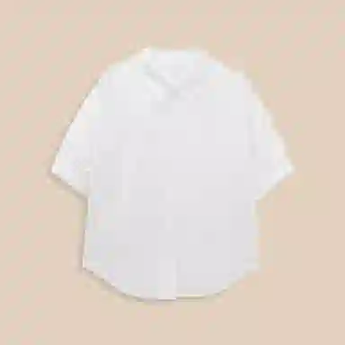 爱依服 简约通勤气质纯色五分袖衬衫 女款