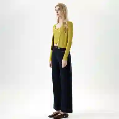 淑好百 宽松阔腿裤秋季高腰牛仔裤 女款