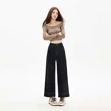 淑好百 大码梨形身材显瘦中低腰牛仔裤 女款