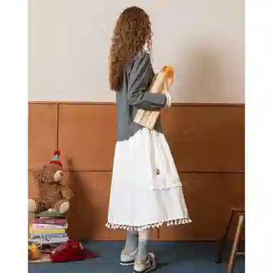 法文箱子 宽松春秋季学院风衬衫 女款