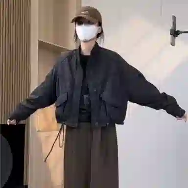 邦固依品 夹棉立领外套女秋冬款小个子宽松休闲保暖夹克棉衣棉服 女款