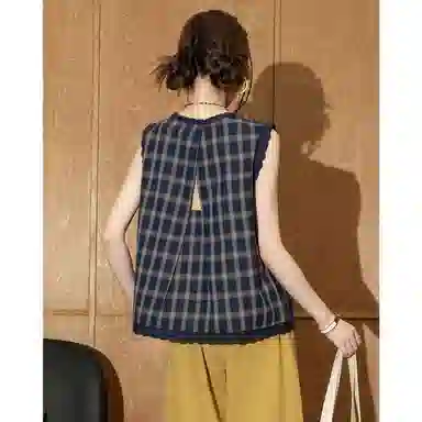 法文箱子 高级感小个子格纹衬衫 女款