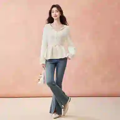 爱依服 法式温柔淑女文艺风衬衫 女款