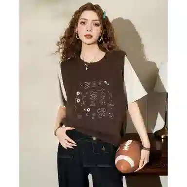 法文箱子 刺绣针织春秋季马甲 女款