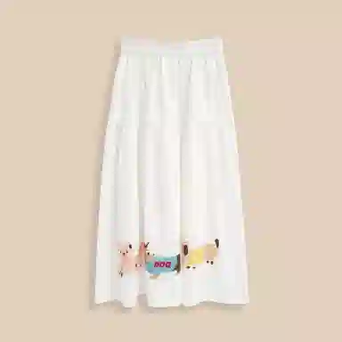 爱依服 韩系风时尚趣味印花韩式休闲长裙 女款