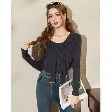 法文箱子 宽松高级感内搭针织衫 女款