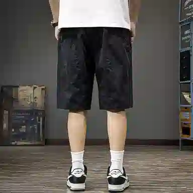 遨宇 极简宽松潮牌慵懒学院户外运动机能多口袋宽松工装五分速干休闲短裤 男款
