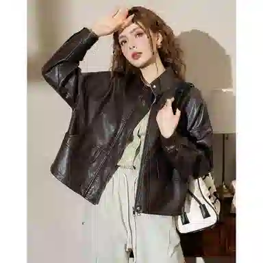 法文箱子 高级感小个子机车夹克 女款