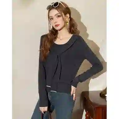 法文箱子 宽松高级感内搭针织衫 女款