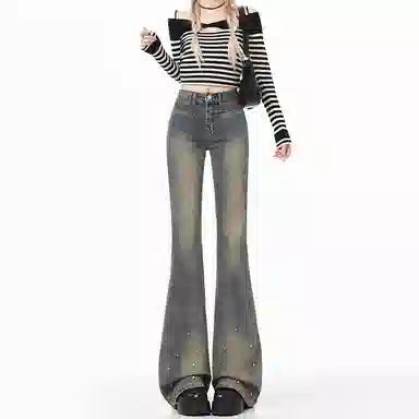 淑好百 修身显瘦水洗高腰牛仔裤 女款