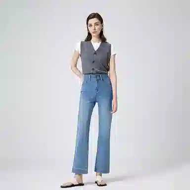 淑好百 修身显瘦双粒扣高腰休闲裤 女款