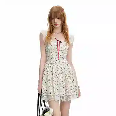 UNIFREE Floral Lace A-Line Dress