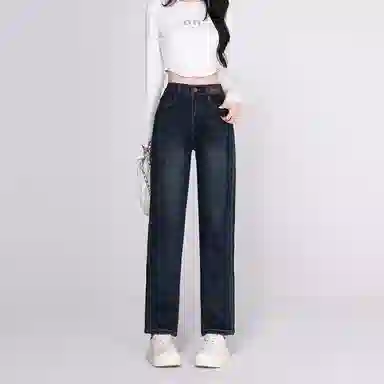 淑好百 宽松显瘦舒适牛仔裤 女款