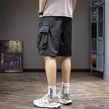 遨宇 阿咔美叽户外运动学院原木风速干休闲短裤男潮牌宽松弹力五分中裤轻薄透气运动工装裤子男休闲短裤 男款