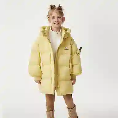 坦博尔 可拆卸熊猫玩偶中长款宽松原创面包羽绒服 女款