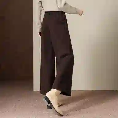 【dme】 智感保暖版本冬季通勤星空呢九分裤直筒包容腿型微弹舒适高腰简约设计宽松面料型时尚百搭口袋潮流趋势休闲裤 女款