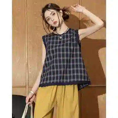 法文箱子 高级感小个子格纹衬衫 女款