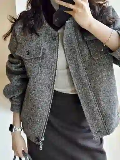 美洋 花栗绵羊毛宽松羽绒服 女款