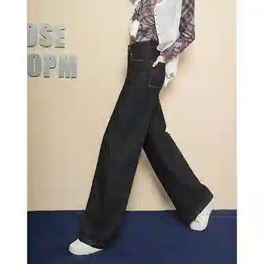 法文箱子 高级感小个子遮肉牛仔裤 女款