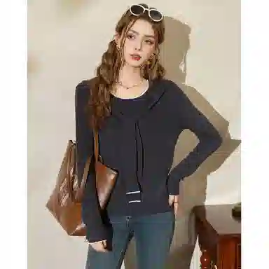 法文箱子 宽松高级感内搭针织衫 女款