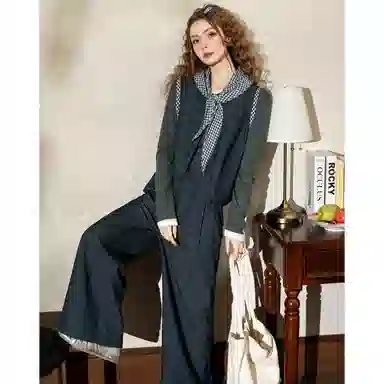 法文箱子 复古高级感牛仔休闲套装 女款