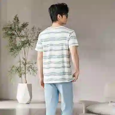 欧迪芬 纯棉条纹休闲睡衣套装 男款