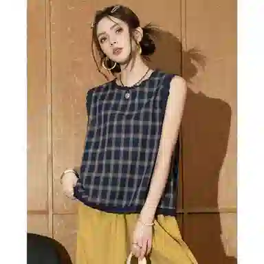 法文箱子 高级感小个子格纹衬衫 女款