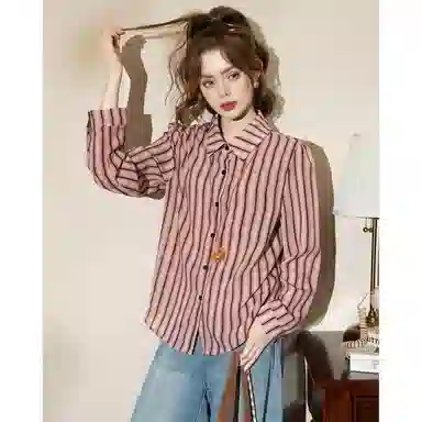 法文箱子 宽松长袖秋季衬衫 女款