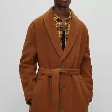Hugo Boss Rust Wool Blend Coat