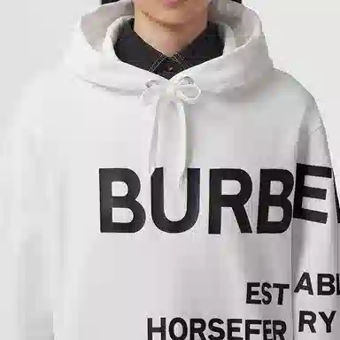 Burberry FW21 Printed Hoodie White