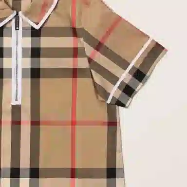 Burberry Half-Zip Check Polo Shirt
