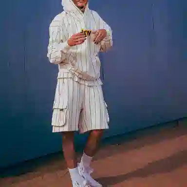 Drew House Secret Hoodie Navy Pinstripe