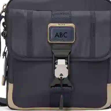 TUMI Junior Quilted Nylon Messenger Bag Midnight Khaki