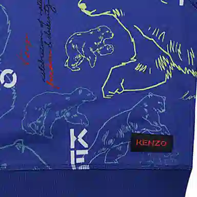 KENZO FW22 Letter Print Crewneck Sweatshirt Blue Boys