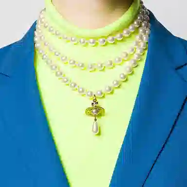 Vivienne Westwood Three Row Pearl Drop Choker