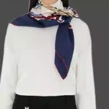 Burberry Silk Scarf White