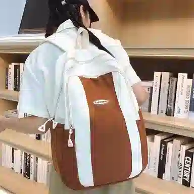 泰克森 大容量街拍复古休闲旅行 尼龙 背包双肩包 常规 男女同款情侣款 黑色/粉色/酒红色/卡其色