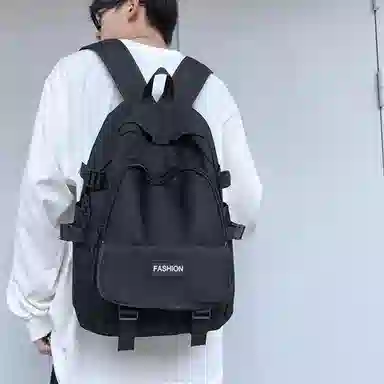 泰克森 双肩包韩版中学生校园背包原宿风初高中大学生上课尼龙书包 男女同款 多色