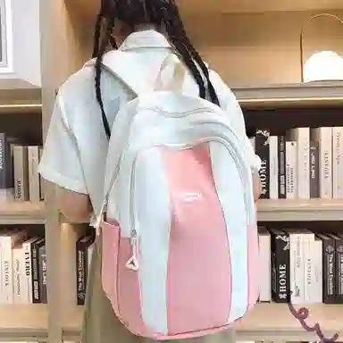 泰克森 大容量街拍复古休闲旅行 尼龙 背包双肩包 常规 男女同款情侣款 黑色/粉色/酒红色/卡其色