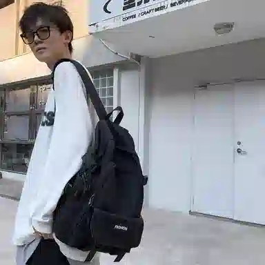 泰克森 双肩包韩版中学生校园背包原宿风初高中大学生上课尼龙书包 男女同款 多色