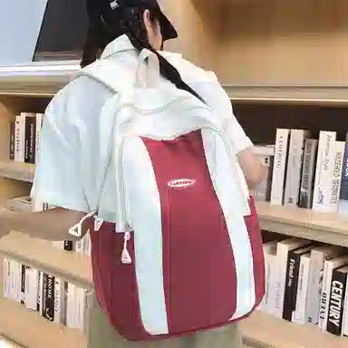 泰克森 大容量街拍复古休闲旅行 尼龙 背包双肩包 常规 男女同款情侣款 黑色/粉色/酒红色/卡其色