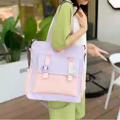 泰克森 大容量百搭 尼龙 单肩包 中号 男女同款情侣款 粉色/紫色/卡其色/绿色/黑色