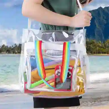 TINYAT PVC Tote Bag Grey/White