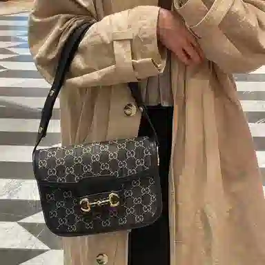 GUCCI Horsebit 1955Denim Logo