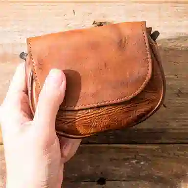 后步 小众不撞款设计复古简约休闲百搭日常通勤 头层植鞣牛皮 零钱包 小号 男女同款情侣款 棕色、咖啡、黄色、黑色