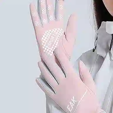 匹克 徽标字母印花 聚酯纤维 运动手套 男女同款情侣款 粉色