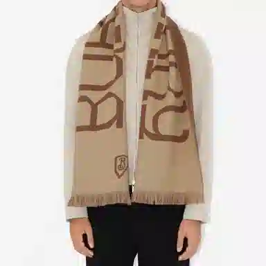 Burberry Wool Logo Scarf Brown