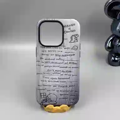 POP MART Hirono Ono Dinosaur Phone Case Gray